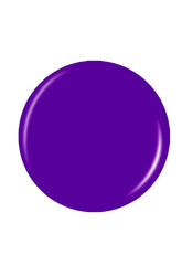 Shiny violet button badge nail polish sample color swatch in white color scene